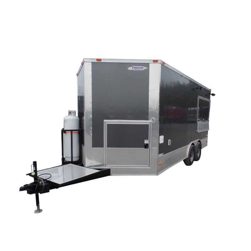 8.5' x 17' Concession Food Trailer Charcoal Grey