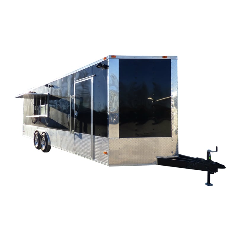 8.5' x 24' Concession Food Trailer Black Event Catering