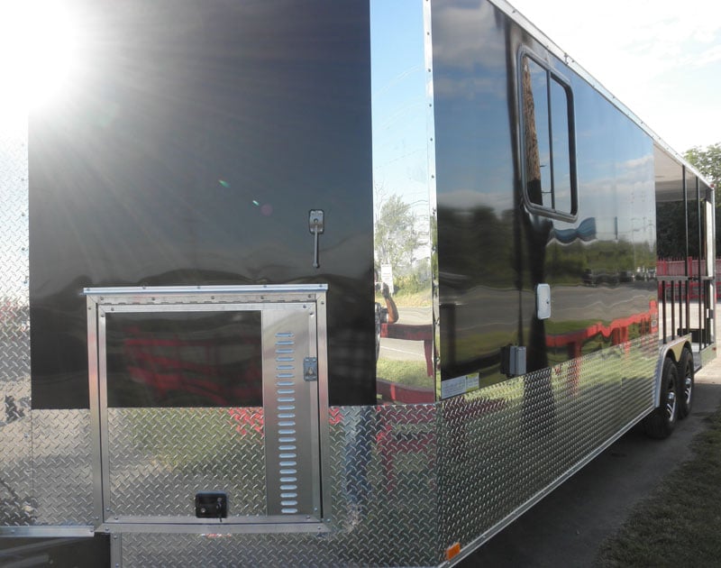 Concession Trailer 8.5'x24' Black - BBQ Smoker Event Food