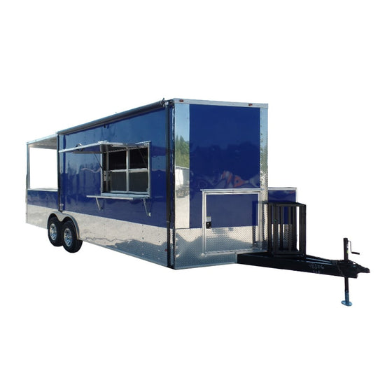 8.5' x 22' Blue BBQ Concession Food Trailer