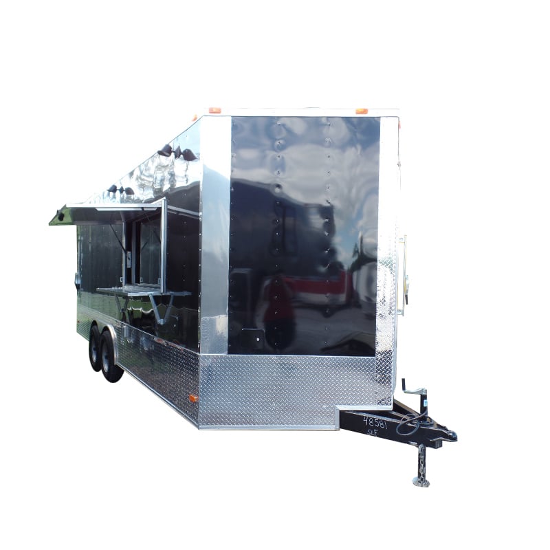 8.5' x 20' Concession Food Trailer Black With Appliances