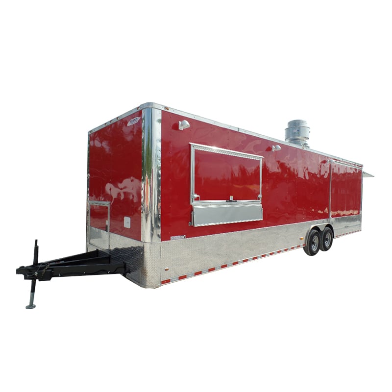 8.5' x 30' Concession Food Trailer Red Event Catering