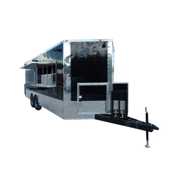 8.5' x 20' Concession Food Trailer Black Event Catering