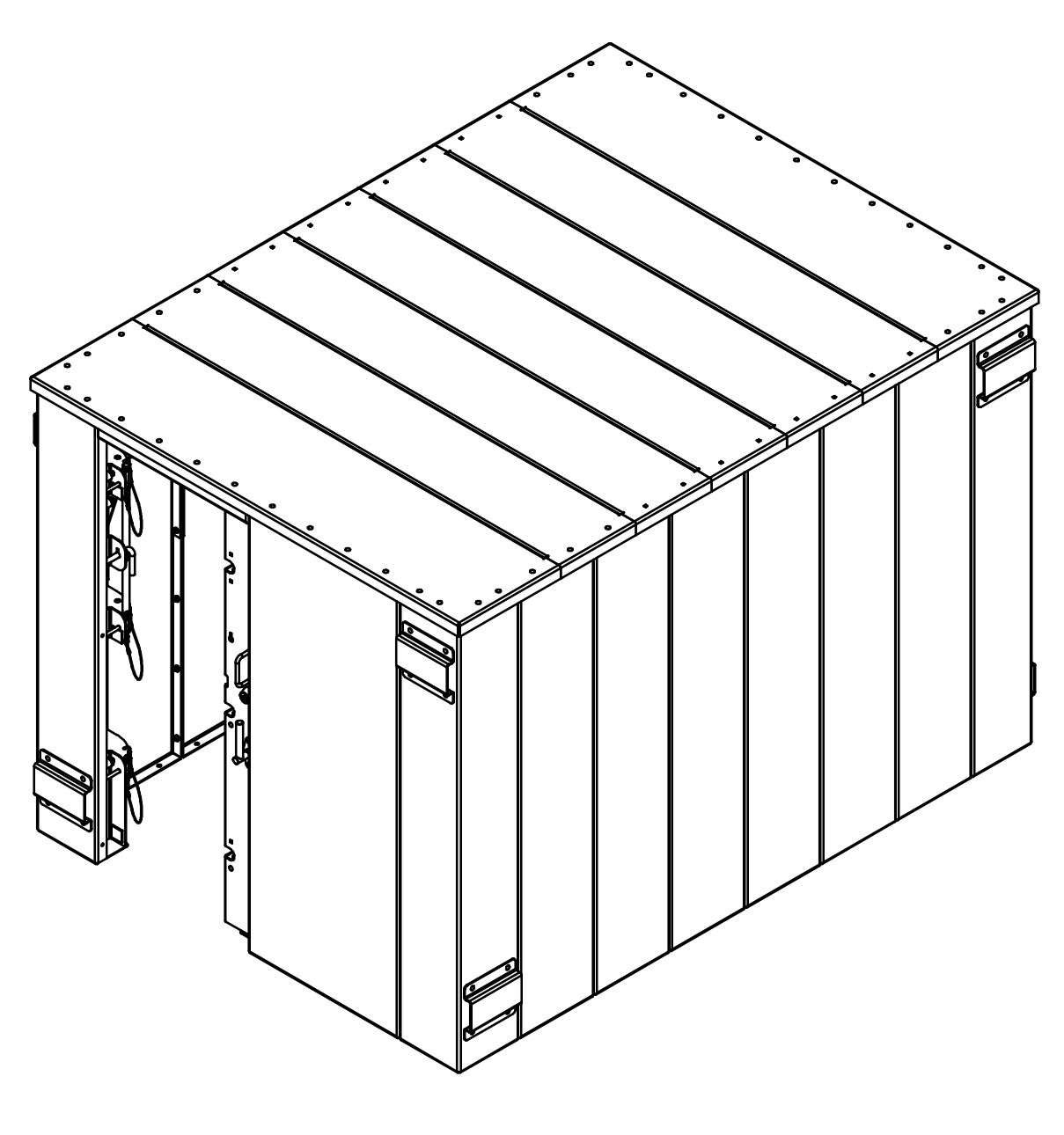 SR84X114G ESP Safety Shelter 84" x 114"- 20 Person Private / 12 Person Business front left