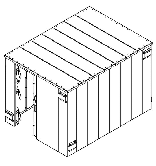 SR84X114G ESP Safety Shelter 84" x 114"- 20 Person Private / 12 Person Business front left