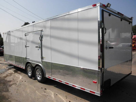 Enclosed Trailer 8.5'x26' White - Car Motorcycle Hauler Storage - SLE Equipment - 5