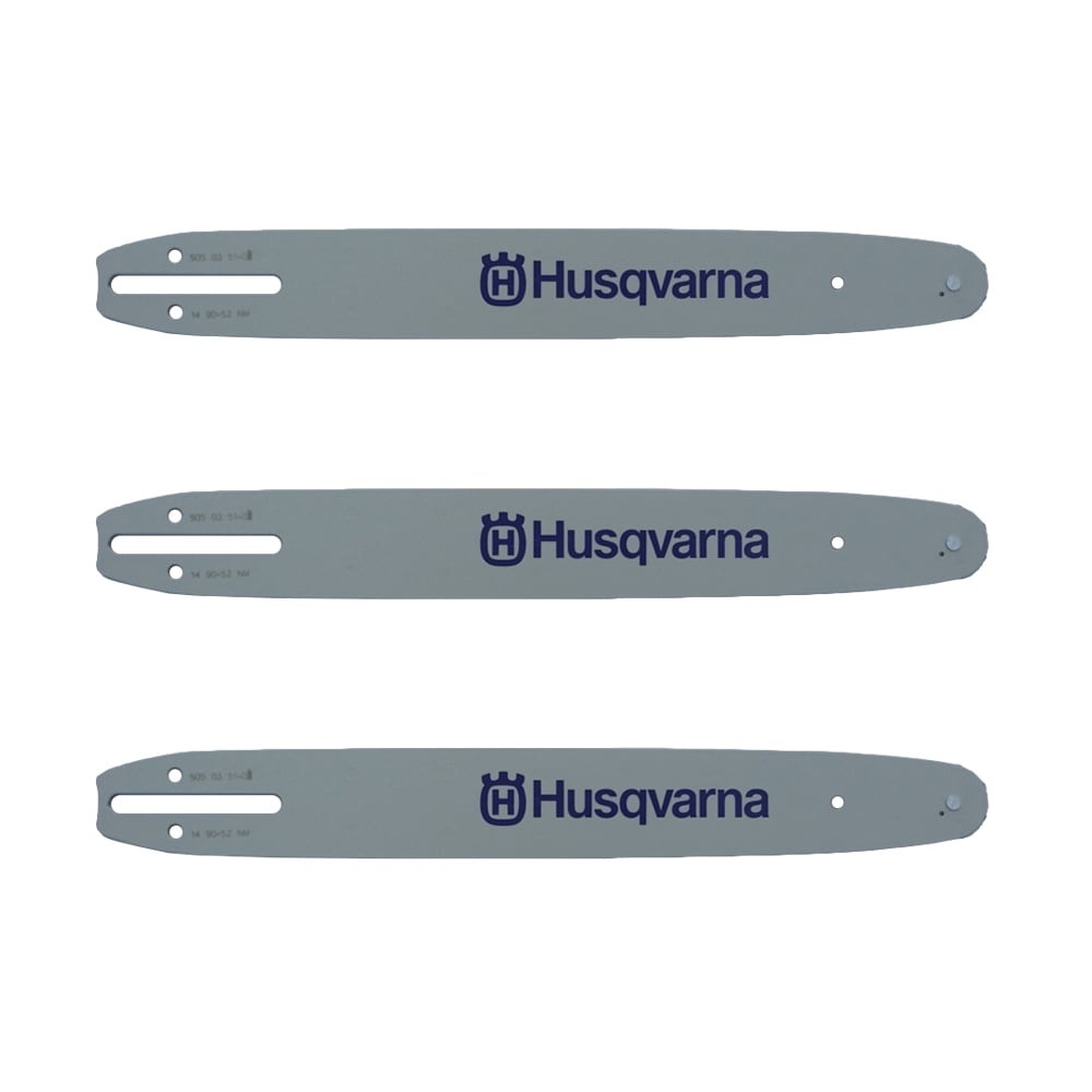 Three Husqvarna 14" Chainsaw Bars 52DL .043 Gauge 505035101