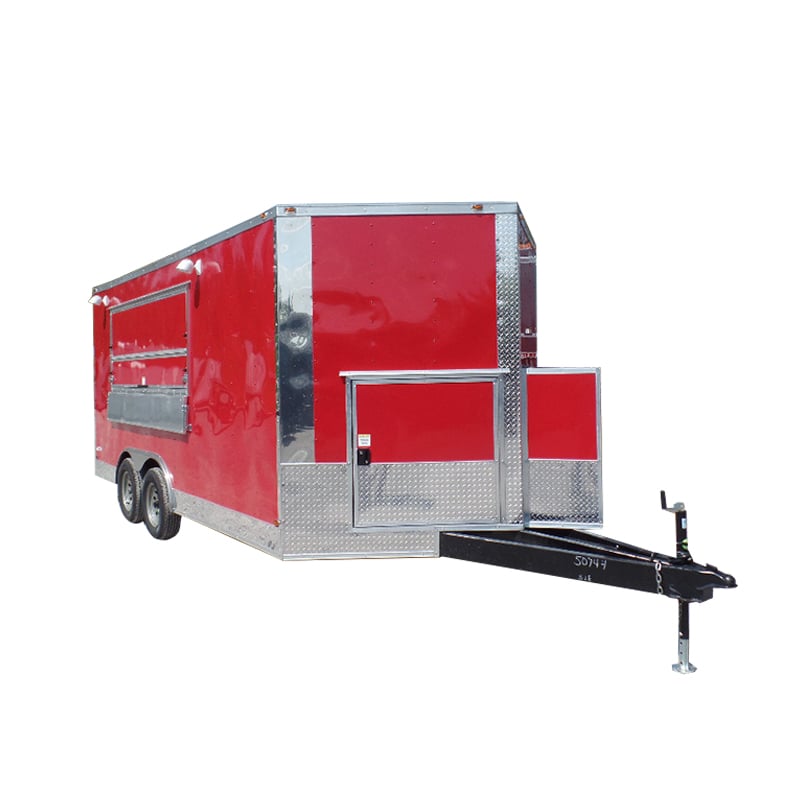 8.5' x 16' Concession Food Trailer Red Event Catering