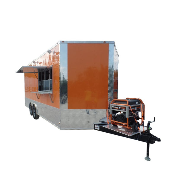 8.5' x 20' Concession Trailer Food Orange Event Catering