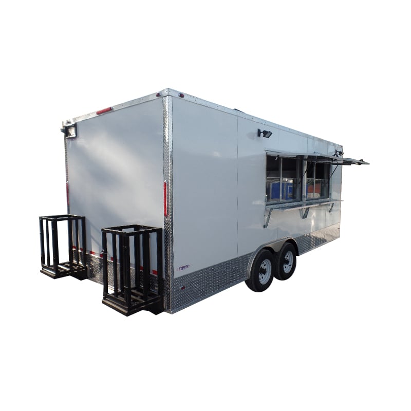 8.5' x 20' Concession Food Trailer White Event Catering