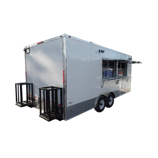 8.5' x 20' Concession Food Trailer White Event Catering