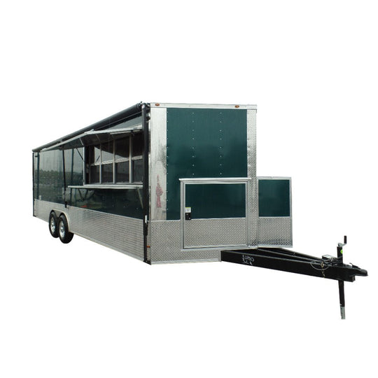 8.5' x 24' Concession Food Trailer Emerald Green - SLE Equipment - 1