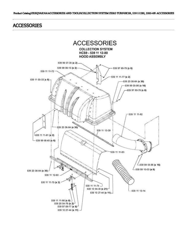 Husqvarna Genuine Part Collector & Blower Hcs9 539111280 - SLE Equipment - 2