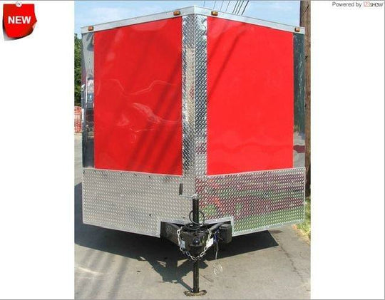 Enclosed Trailer 8.5'x26' Red - Motorcycle Car Lawn Equipment Hauler Storage - SLE Equipment - 1