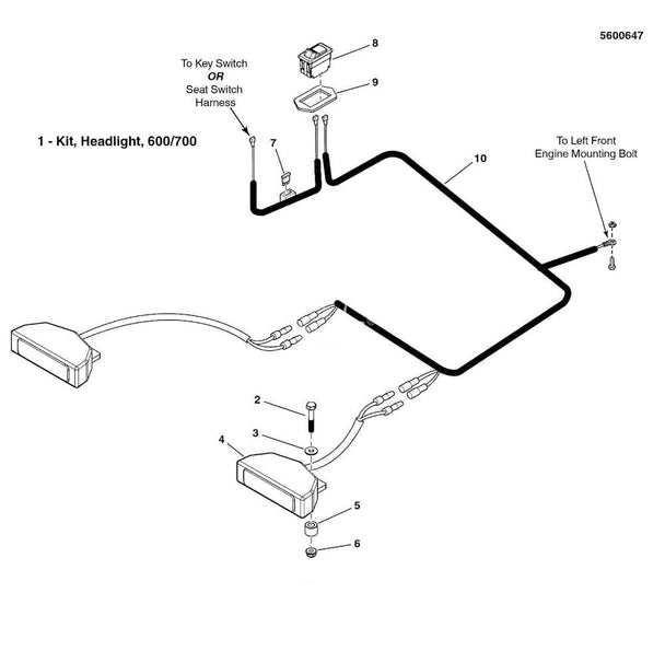 Ferris 5600647 LED Light Kit for IS600Z - SLE Equipment - 1