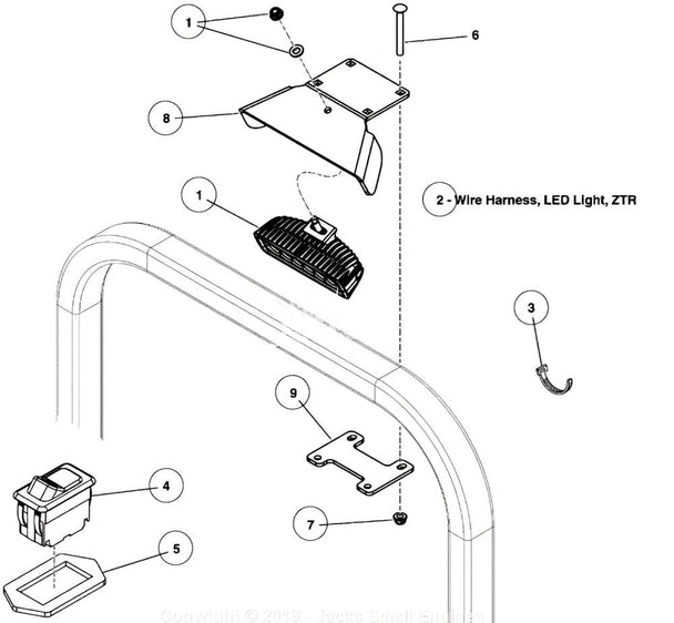 Ferris 5600891 LED Light Kit for Zero Turns with ROPS Mounted (IS/ISX/F Series) - SLE Equipment - 3