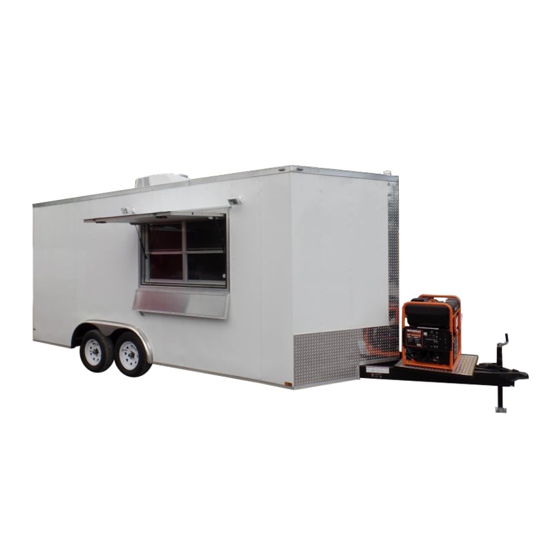 8.5' x 18' Concession Food Trailer White Event Catering