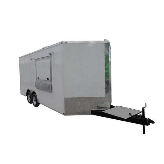 8.5' x 18' Concession Food White Trailer With Appliances