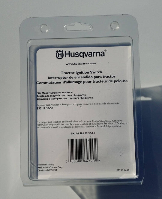Husqvarna Lawn Tractor Ignition Starter Key Switch 532193350 - SLE Equipment - 1