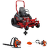 Ferris 52" ISX™ 2200 30.5HP mower with suspension and iCD™+ deck, plus Husqvarna 150BT 50cc blower and 122L 22cc string trimmer for complete lawn care power.