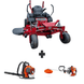 Ferris ISX800 60" zero turn mower bundle with Husqvarna 150BT backpack blower and 122L straight shaft string trimmer.