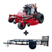 Ferris SRS Z3X 60" stand-on mower with 40HP Vanguard EFI engine and 6.4x12 dovetail utility trailer with 3,500lb axle—powerful commercial mowing and hauling combo.