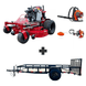 Ferris SRS Z3X 60″ stand-on mower with 40HP Vanguard engine, Husqvarna blower & trimmer, plus 6.4x12 dovetail utility trailer with gate and 3,500 lb axle.