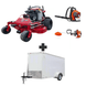 Ferris SRS Z3X 52″ stand-on mower with 40HP Vanguard engine, Husqvarna blower & trimmer, plus 6x12 V-nose enclosed trailer with ramp door and 3,500 lb axle.