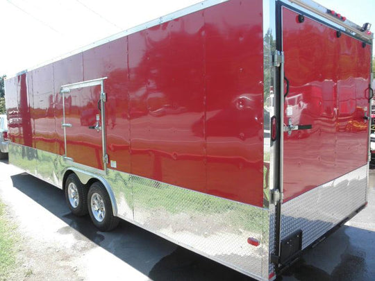 Enclosed Trailer 8.5'x26' Red - Motorcycle Car Bike Hauler Storage - SLE Equipment - 5