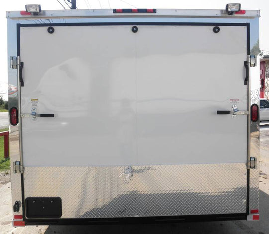 Enclosed Trailer 8.5'x26' White - Car Motorcycle Hauler Storage - SLE Equipment - 14