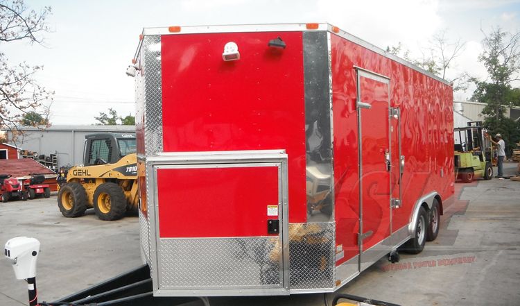 Concession Trailer 8.5' x 18' Red - Event Ice Cream Smoothie Catering