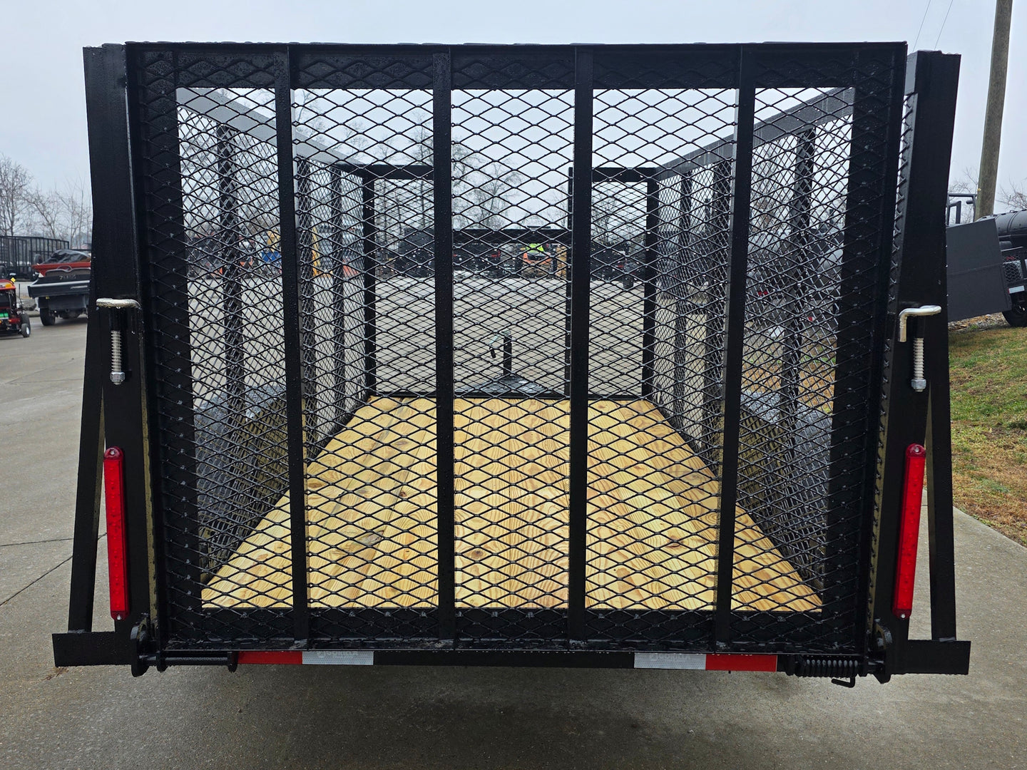 5x10 Straight Deck Debris Loader Utility Trailer (1) 3500lb Axle and Extended Platform back view picture 