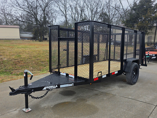 5x10 Straight Deck Debris Loader Utility Trailer (1) 3500lb Axle and Extended Platform front right angled view picture 