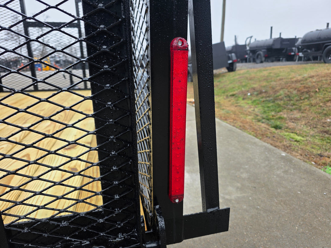 5x10 Straight Deck Debris Loader Utility Trailer (1) 3500lb Axle and Extended Platform led brake light view picture