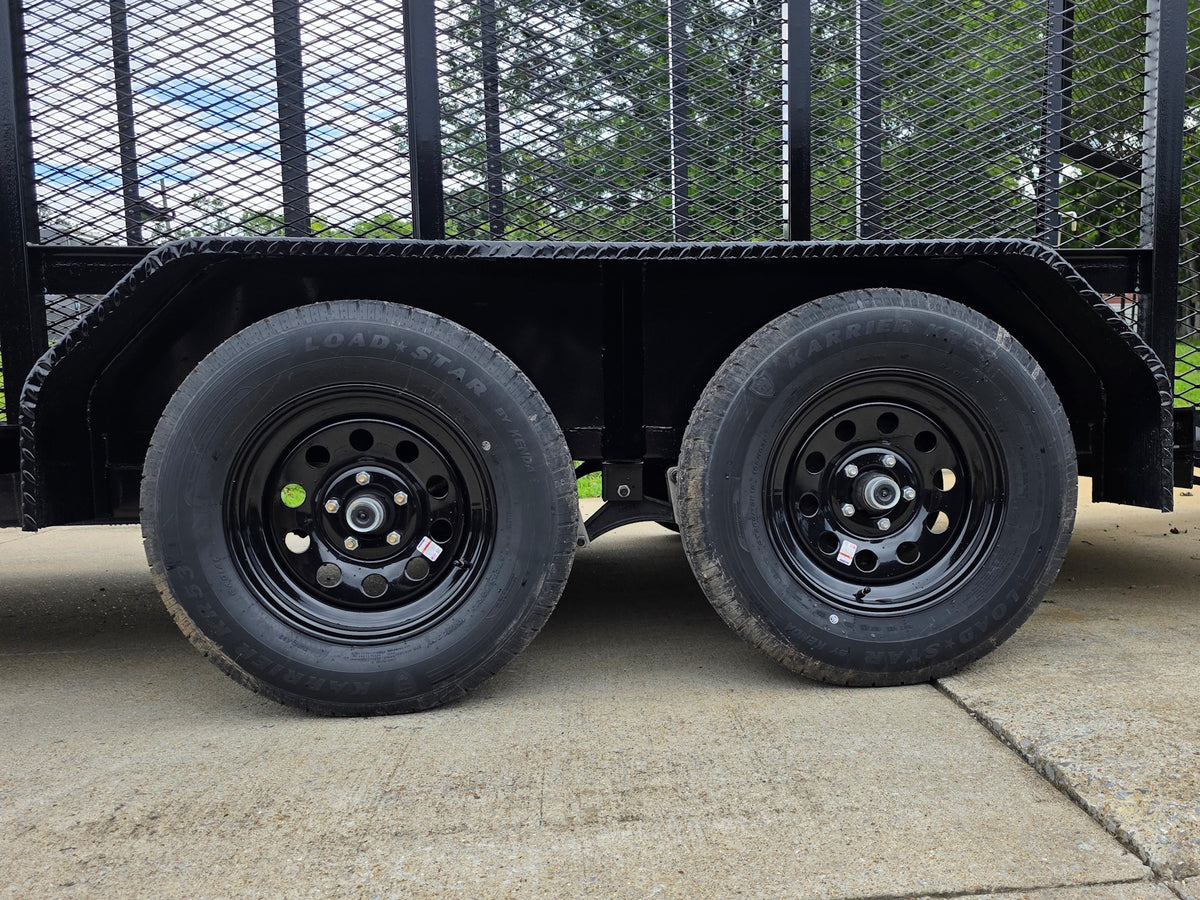 6.4x14 Straight Deck Utility Trailer 6ft Mesh Sides with (2) 3,500lb Axles-Without Roof Axel picture 