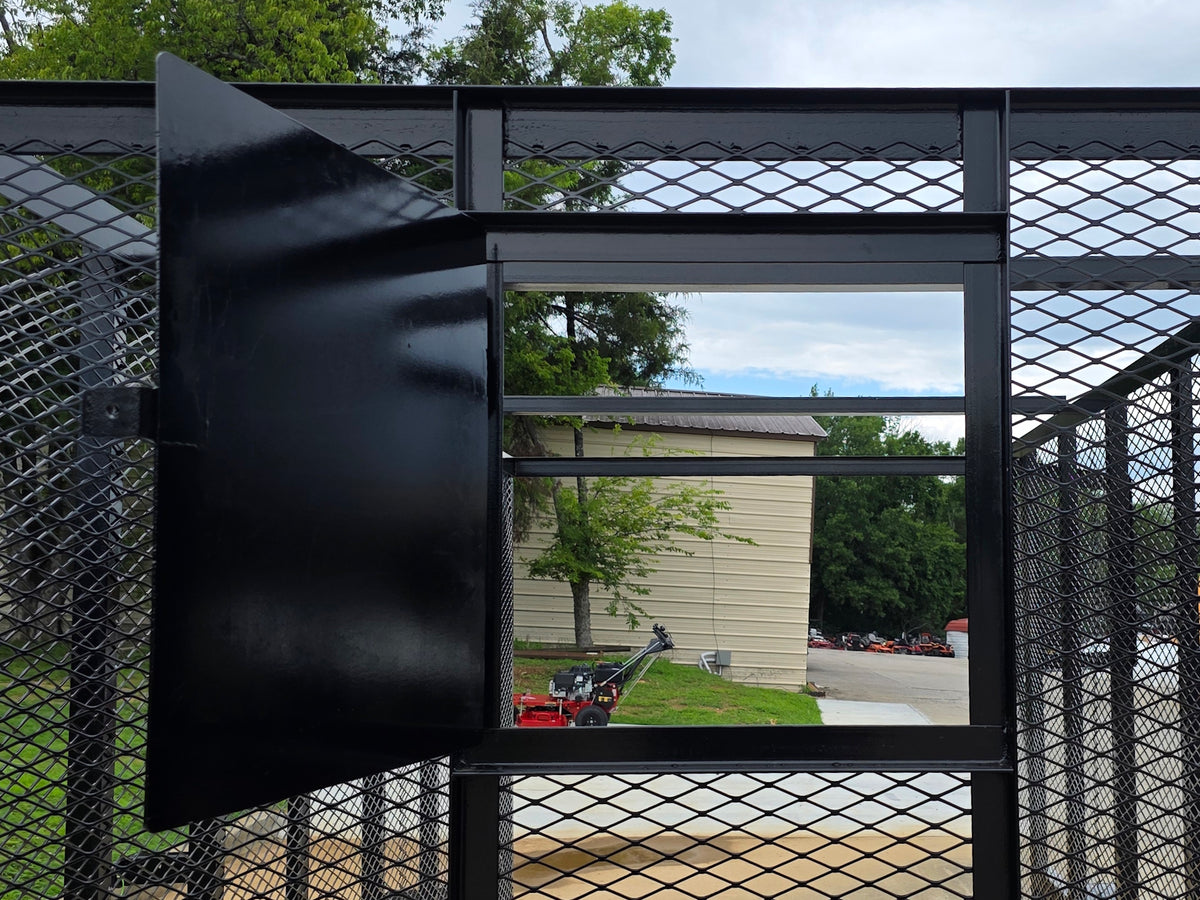 6.4x14 Straight Deck Utility Trailer 6ft Mesh Sides with (2) 3,500lb Axles-Without Roof Front gate picture 