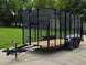 6.4x14 Straight Deck Utility Trailer 6ft Mesh Sides with (2) 3,500lb Axles-Without Roof Front right angle picture