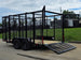 6.4x14 Straight Deck Utility Trailer 6ft Mesh Sides with (2) 3,500lb Axles-Without Roof Open back left angle 