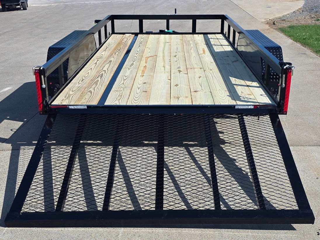 6.4x14 Tandem 2-3500lb axles Straight Deck Open back side picture 