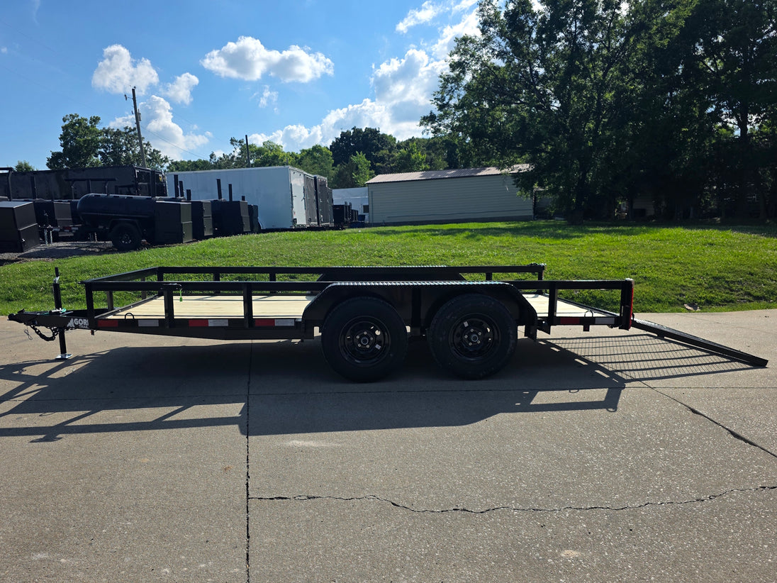 6.4x14 Tandem 2-3500lb axles Straight Deck Open right side picture 