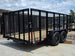 6.4x16 Straight Deck Utility Trailer with 4ft Mesh Side (2) 3,500lb Axles Back right angle picture 