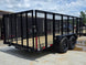 6.4x16 Straight Deck Utility Trailer with 4ft Mesh Side (2) 3,500lb Axles Back right angle picture 