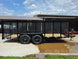 6.4x16 Straight Deck Utility Trailer with 4ft Mesh Side (2) 3,500lb Axles Left side picture 