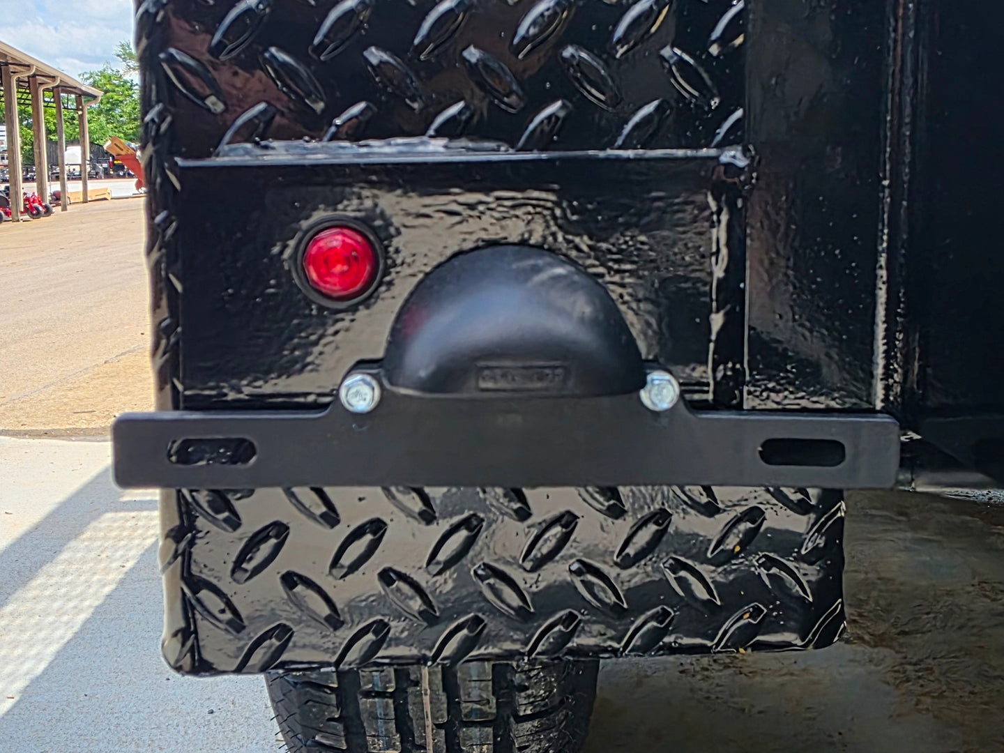 6.4x16 Straight Deck Utility Trailer with 4ft Mesh Side (2) 3,500lb Axles License plate bracket picture 