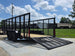 6.4x16 Straight Deck Utility Trailer with 4ft Mesh Side (2) 3,500lb Axles Open back left angle picture 