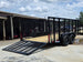 6.4x16 Straight Deck Utility Trailer with 4ft Mesh Side (2) 3,500lb Axles Open back right angle picture 