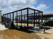 6.4x16 Straight Deck Utility Trailer with 4ft Mesh Side (2) 3,500lb Axles Open front left angle picture 