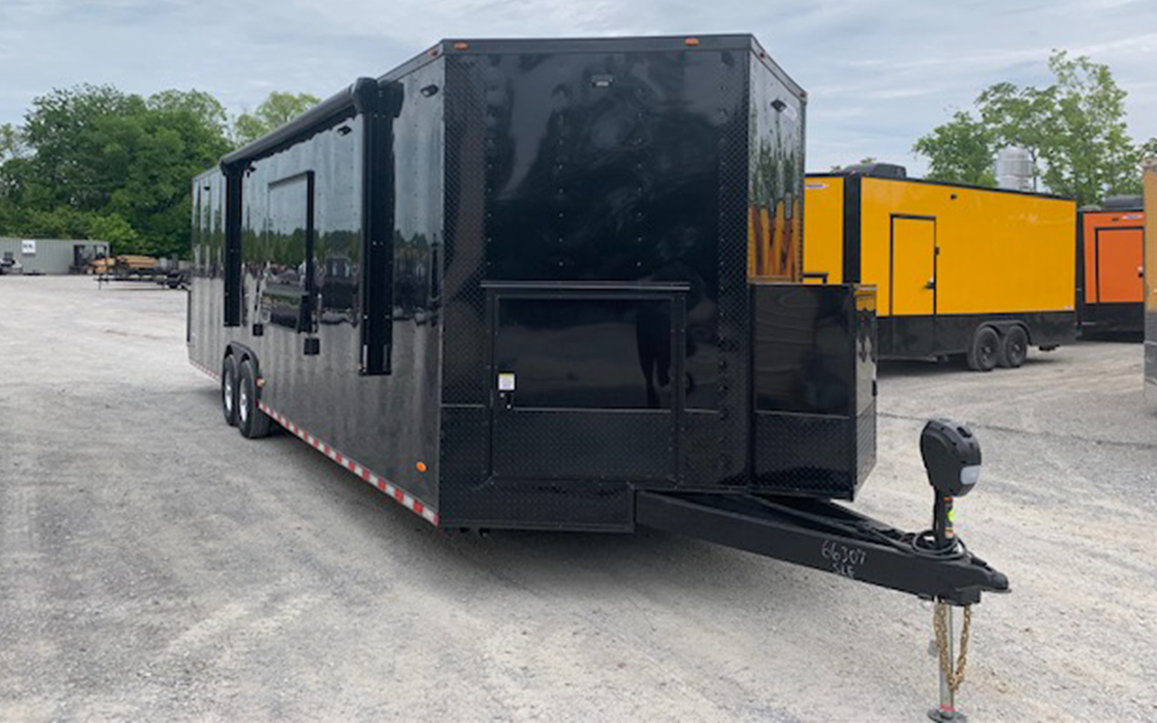 8.5' x 30' Black Concession Food Trailer With Appliances