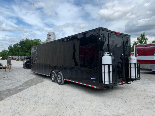 8.5' x 30' Black Concession Food Trailer With Appliances