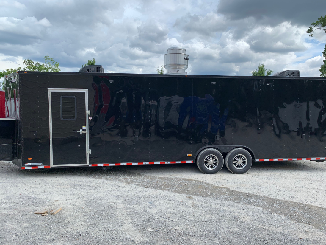 8.5' x 30' Black Concession Food Trailer With Appliances